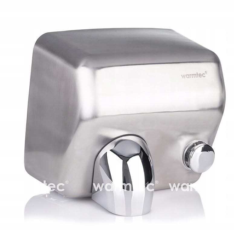 WARMTEC Secador de Manos Eléctrico 2500W Industrial Acero Inoxidable Antivandálico para Baños Públicos