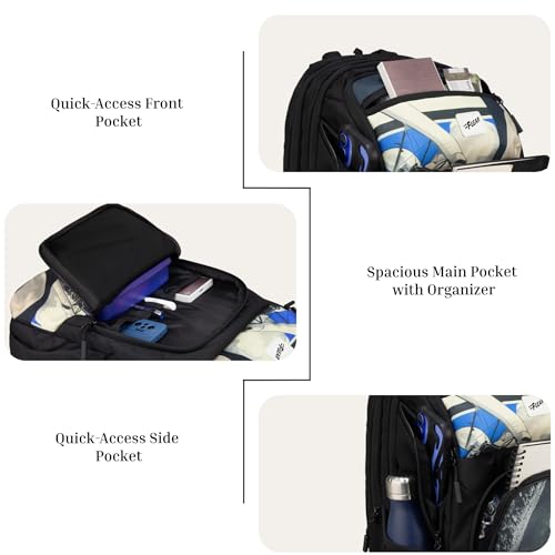 Image of F Gear Akira Black 26L Backpack, 3 Spacious Compartments, 3 Pockets and 1 Hidden Pocket|Anti theft Backpack|Airflow Padded Back Panel|Lightweight & Durable|Ideal for Office, Daily Use & Travel