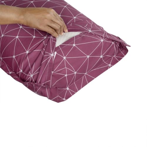 Image of Wakefit 100% Cotton Pillow Cover Set of 4 | 200 TC Soft & Breathable Pillow Cases | Standard Size 18 x 27 Inch | Skin Friendly, Durable & Gentle Machine Washable | Paula