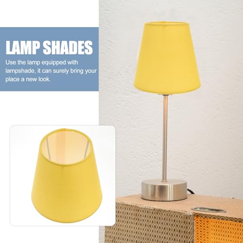 Image of Hemobllo Macaron Lampshade 5.12 Inch Soft Yellow Fabric Lamp Shade Cover for Ceiling Lamp Hanging Light Household Protective Cover