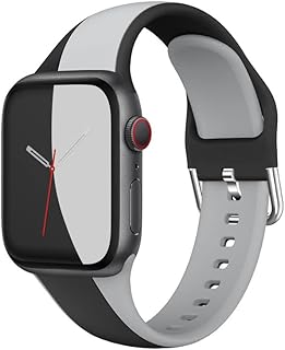 WFEAGL Pulseira Silicone para Apple Watch 38mm 40mm 41mm 44mm 45mm 42mm 49mm, Duas Cores Pulseira Compatível com Apple Watch Series 8, 7, 6, 5, 4, 3, 2, 1, SE, Ultra