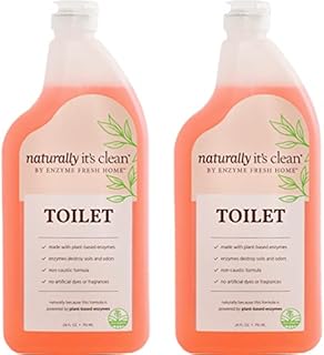 Naturally It's Clean Toilet Cleaner, Cleans Toilet Bowls, Bidets, Urinal Surfaces, Porcelain, Fiberglass and Hardwater Buildup, Plant-Based Enzyme 24oz Spray - Pack of 2