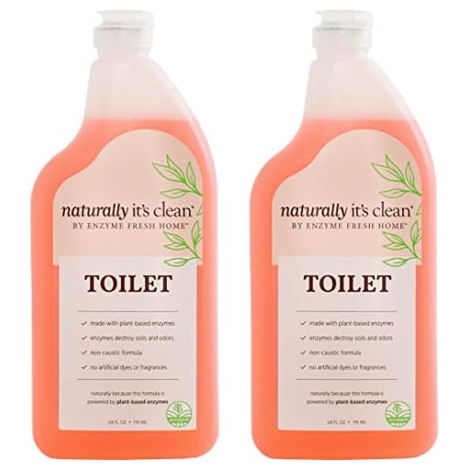 Naturally It's Clean Toilet Cleaner, Cleans Toilet Bowls, Bidets, Urinal Surfaces, Porcelain, Fiberglass and Hardwater Buildup, Plant-Based Enzyme 24oz Spray - Pack of 2
