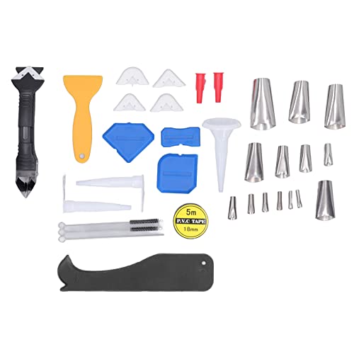 KIT DE HERRAMIENTAS PARA ACABADO DE CALULADO SELLADOR DE SILICONA DE ACERO INOXIDABLE REMOVEDOR DE LECHA PARA MASILLA RASPADOR SELLADO EFICIENTE LUGARES DE DIFÍCIL ACCESO CASAS DE