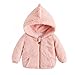YWLINK Chaqueta De Felpa Con Capucha Para Niñas,Abrigo Con Cremallera Bebe ReciéN Nacidos NiñA Sudadera Con Capucha De Color Sólido Abrigo CáLido Chaqueta De OtoñO E Invierno Ropa De AlgodóN