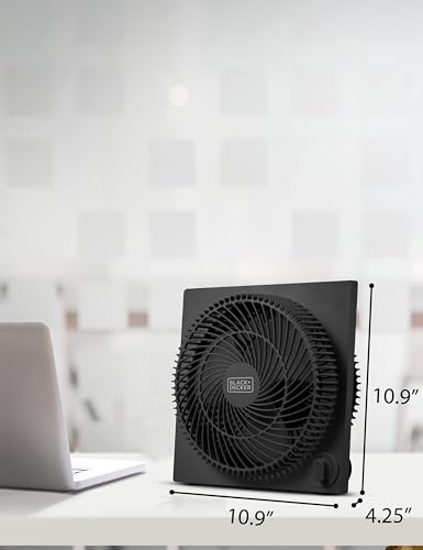 Image of BLACK+DECKER 9 inches Frameless Tabletop Box Fan, Black
