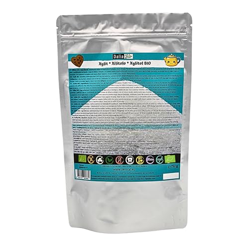 Dalia - Xilitolo Certificato Biologico 750G | Alternativa Naturale allo Zucchero | 40% In Meno Di Calorie | Basso Indice Glicemico e Senza Glutine | Qualità Premium | Perfetto per Dolci e Bevande