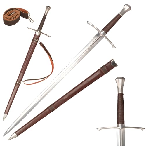 118cm handgeschmiedetes europäisches Schwert 1095 Kohlenstoffstahl geschliffene Klinge Vollerl304 gebürstete EdelstahlbeschlägeHistorisches Sammlerstück/Training/Mittelalterliche Dekoration