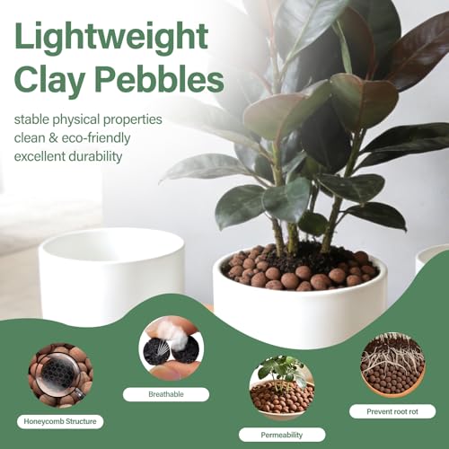 Halatool 10LB Leca Clay Pebbles for Plants 4mm-16mm Clay Balls 100% Natural Hydroton Leca Balls for Indoor Plants Hydroponic Growing Gardening Orchids Drainage Decoration Aquaponics