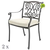 Hanseatisches Im- & Export Contor GmbH Gartenstühle Aluguss 2er-Set - 3