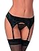 Escante Women's Satin Garter Belt, Black, Large