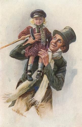 Illustration pour un chant de Noël Harold Copping Évoquant les Souvenirs d'Enfance