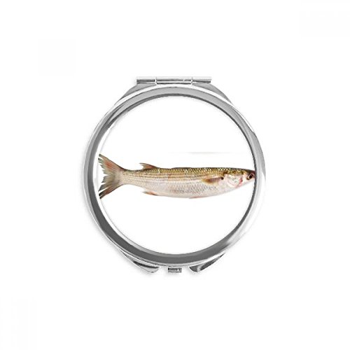 Miroir de poche rond motif océan et poisson - Petit miroir maquillage portable 6,6 cm