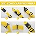 Ashmacdo 6.5 Feet Strap Cone Carrier Sport Cone Carrying Strap Black Adjustable Agility Disc Cone Shoulder Strap for Storage & Travel with Quick Snap Closure (Yellow)