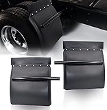 TORQUE Quarter Fenders for Semi Truck, 24" x 24" Black Poly, Tube Bracket and Mounting Hardware Included, Right Left, Plastic Quarter Fender Kit Set (TRQF311)