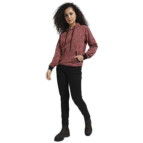 Image of Campus Sutra Women Cotton Regular Fit Hooded Sweatshirt