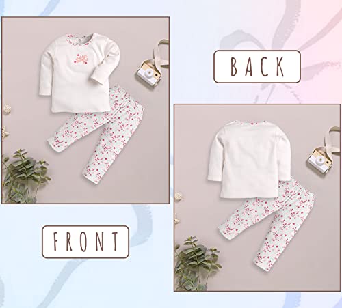 Image of BABY GO 100% Pure Cotton Full Sleeve T-Shirt & Pajama Set for Baby Boys & Girls (12-18 Months, Peach)