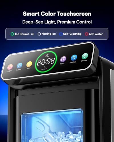 Image of Silonn Countertop Ice Maker with Smart Touchscreen, Ambient Light & Timer