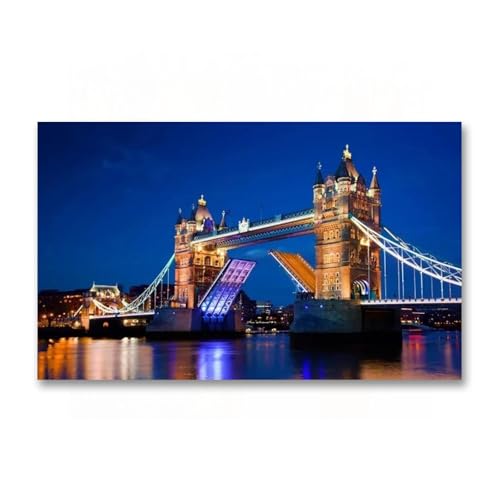 Peinture panoramique de Londres sur toile nature impression paysage urbain 70x105cm sans cadre