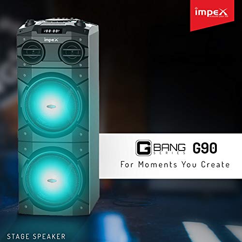 Image of Impex G-Bang 90 Watts Stage and Party Music System with USB /SD /TF /FM Radio /AUX /Remote /Bluetooth /Wireless Mic & DJ LED Light Function