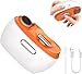Tagliaunghie elettrico, 2 in 1, per unghie elettrico, ricaricabile tramite USB, con luce LED, adatto per neonati, bambini, adulti e anziani (arancione) immagine