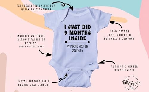 Ink Trendz I Just Spent 9 Months Inside Funny and Cute Baby Onesie Bodysuit3