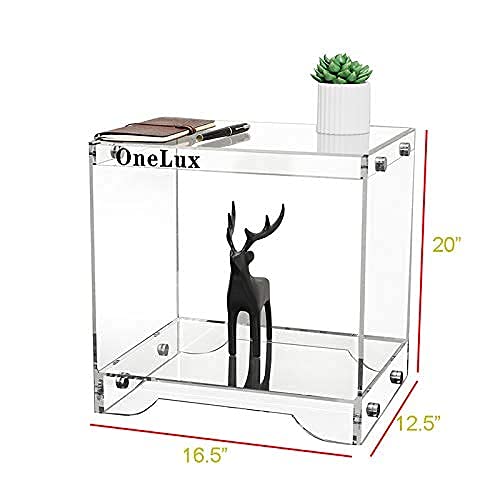 (Flat Packed) Modern Design Clear Acrylic Home Decor Display Nightstand/Decorative End Table/Bedside Tables (Clear) #TOP3