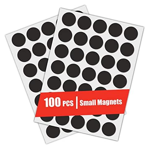 HOUSE AGAIN Round Magnets with Adhesive Backing, Adhesive Magnets for Crafts, Small Sticky Magnetic Dots for DIY Projects, Hanging & Organizing Light Objects, 100 Pcs 20x2mm Cover