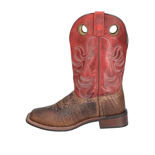 Image of Smoky Mountain Boots | Timber Series | Men's Western Boot | Square Toe | Rubber Sole & Stacked Leather Block Heel | Man-Made Lining & Leather Upper | Steel Shank | Brown /Burnt Apple | 12