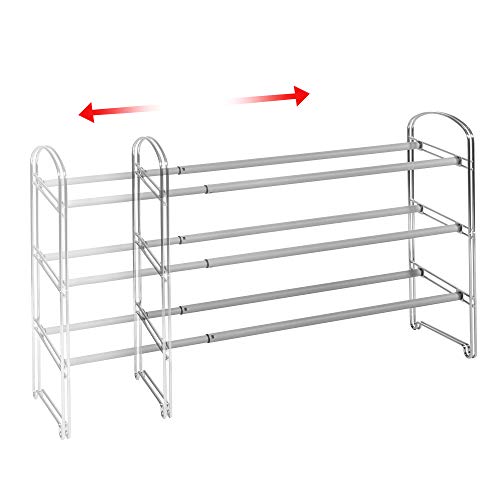 image for Seville Classics Expandable and Adjustable Shoe Rack Organizer for Bed