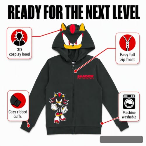 Image of SEGA Sonic the Hedgehog Fleece Cosplay Zip-Up Hoodie Toddler to Big Kid