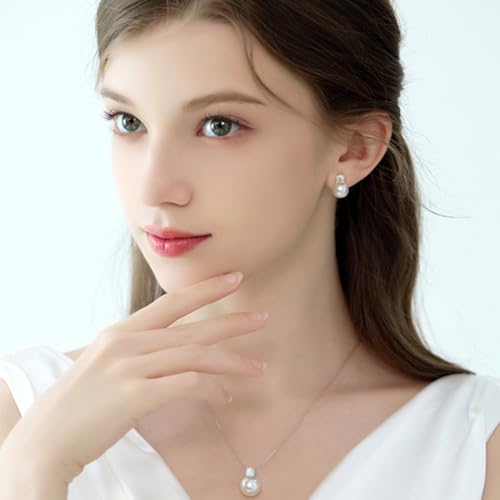 Birthday gifts Natural Pearl Earrings Studs with moissanites Diamonds 925 Silver Backs Fresh Water Pearl Jewelry for Daily2
