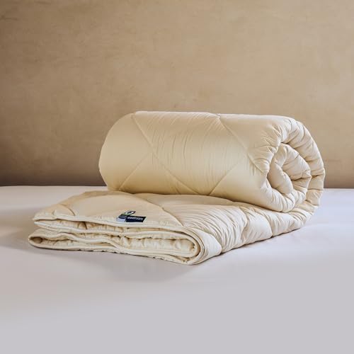 GOTS Organic Queen Comforter with Wool & Cotton Cover