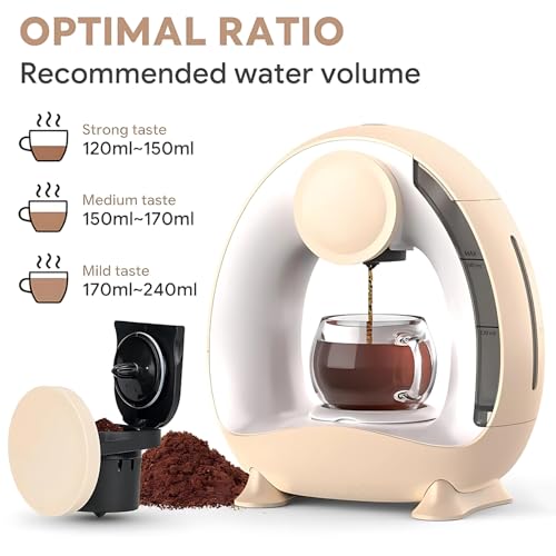 Image of 2-In-1 Coffee Maker, Fast Brew, Single Serve Coffee Machine Compatible with K-Cup Pods & Ground Coffee, 1400 Watts, Compact for Home, Office & Travel