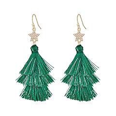 11-Christmas Tree Tassel Earrings