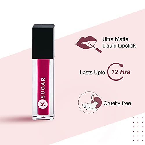 Image of SUGAR Cosmetics Smudge Me Not Liquid Lipsticks for Women | Transferproof & Waterproof | Lasts 12+ Hours | Matte Lipstick | 1.1ml - 07 Rethink Pink