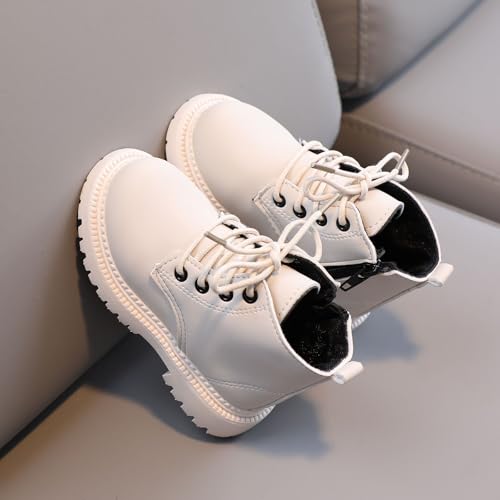 IWIHMIV Girls Ankle Boots Toddler Ankle Boots Toddler Winter Boots Non Slip Girl's Boots Lace-up Side Zipper Dress Shoes4
