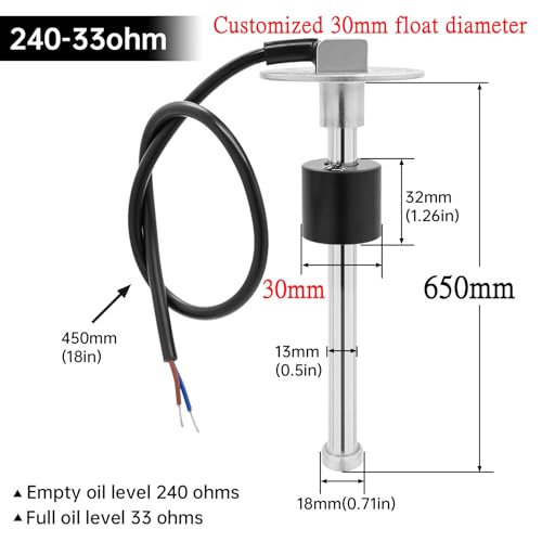 Capteur de niveau de carburant 650mm pour remplacer une jauge défectueuse