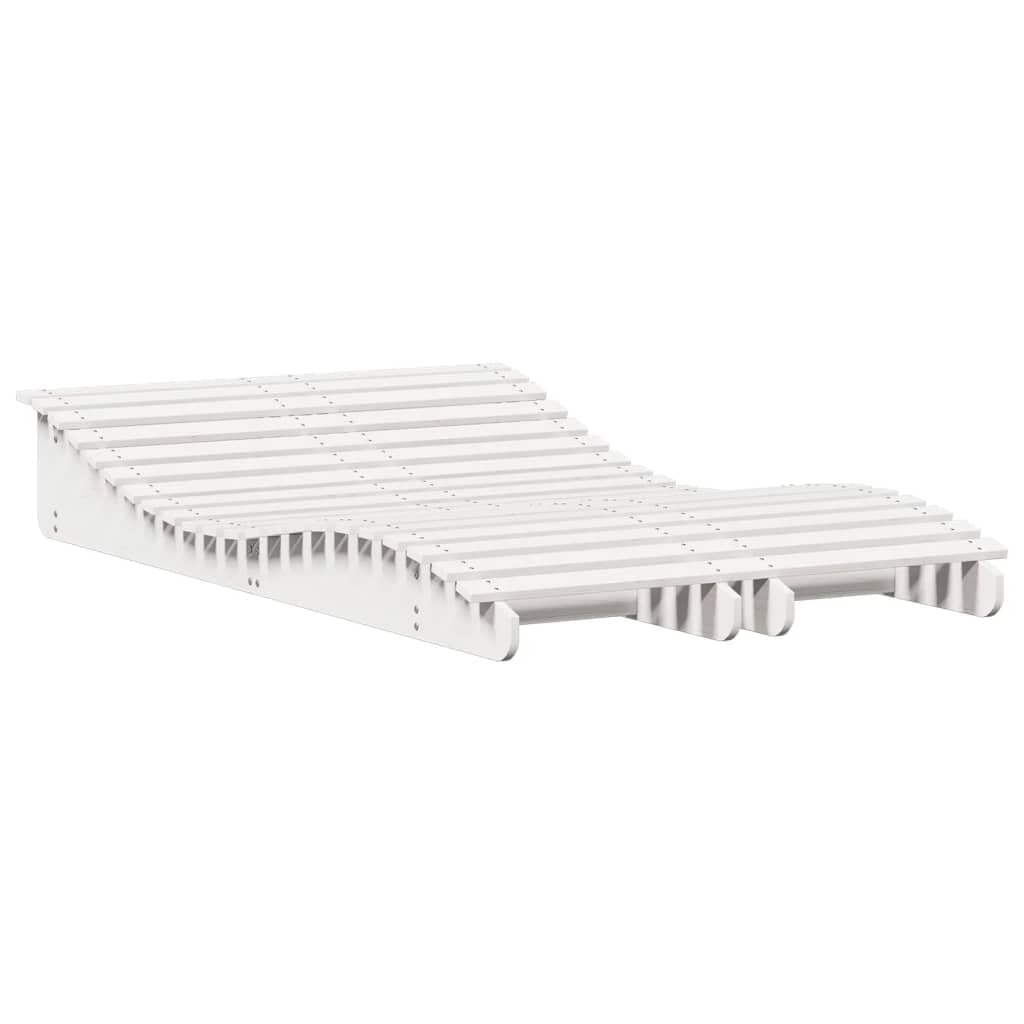Leżaki do opalania, 2 szt., białe, lite drewno sosnowe, 205 x 60 x 31,5 cm, leżak ogrodowy, leżak na taras, basen i do ogrodu, krzesło kempingowe z wytrzymałym stelażem dla wysokiego komfortu