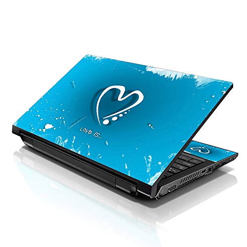 Image of LSS Laptop 15 15.6 Skin Cover with Colorful Blue Heart Pattern for HP Dell Lenovo Apple Asus Acer Compaq - Fits 13.3 inch 14 inch 15.6 inch 16 inch (2 Wrist Pads Free)