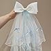 Girls' Fashion Veil – 23” White Hair Accessory for Flower Girls, First Communion, Fairy Costume, Princess Dress Up, Birthday & more – Cute Headpiece with Bow & Butterflies – Large