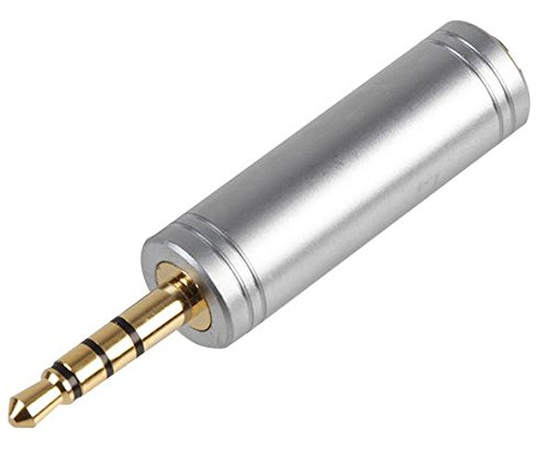 PRO SIGNAL PSG03882 3.5mm Stereo Jack Socket to 3.5mm 4-Pole Jack Plug Adaptor, Silver