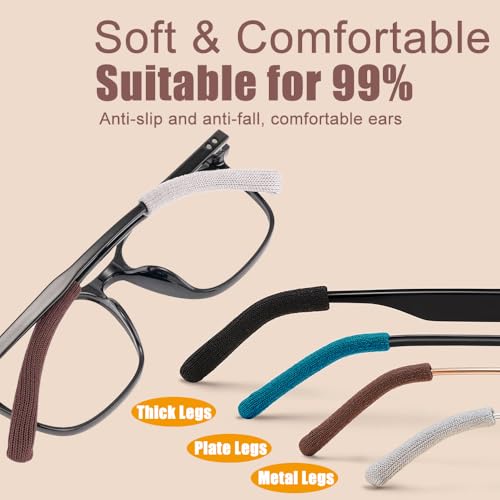 image for IYOOH 3 Pairs Eye Glasses Ear Grippers, Soft Knitting Cotton Arm Cushi