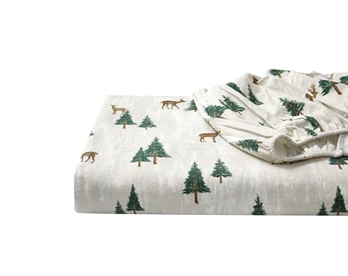 Image of Eddie Bauer - Flannel Sheets Twin Size, Anti-Pilling & Wrinkle Resistant Cotton, Touchably Soft for All-Season Comfort - Bed Sheets with Matching Pillowcases & Fitted Sheet (Deer Hollow)