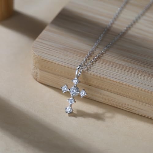 Collier croix femme plaqué or 14K pendentif délicat - 2