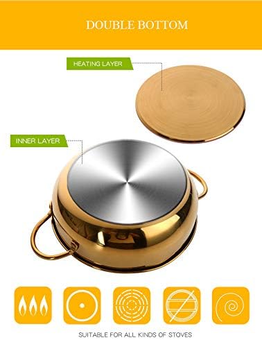 Miniatura 7 de Freidora de acero inoxidable Tempura con termómetro freidora de aceite, alas de pollo, tapa a prueba de polvo y estante de goteo de aceite para