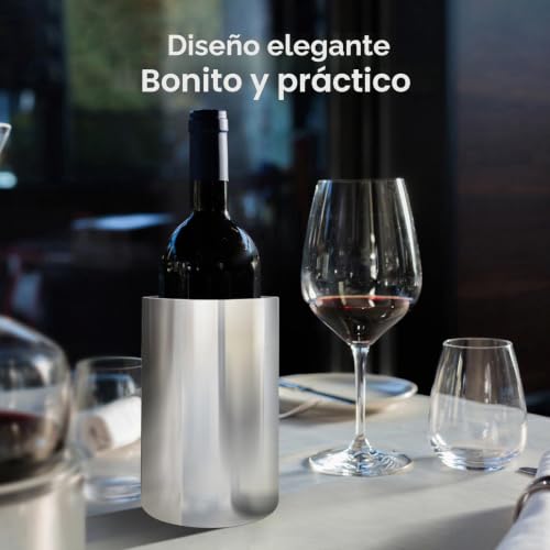 Miniatura 4 de Aiqinu 1.6l Enfriador De Botellas De Vino, De Acero Inoxidable, Ø 12 Cm, Altura 19 Cm, Apto Para La Mayoría De Las Botellas- Vino Espumoso, Vino Y Champán, Para Usar En Casa O Fuera