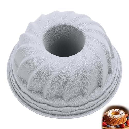 Ufdeoton Gugelhupfform Groß Silikon Backform Ø 24 cm Gugelhupf Backform Kuchenform Antihaft Temperaturbeständig Leicht zu Reinigen für Gugelhupf Marmor und Rührkuchen Dunkelbraun