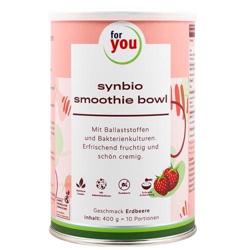 for you Synbio Smoothie-Bowl 400g - Darmfreundliche Smoothiebowl mit Bakterienkulturen & Ballaststoffen aus Hafer, Leinsaat, Apfelfasern, Flohsamen, Chiasamen uvm. - 100% Natürlich (Erdbeere)