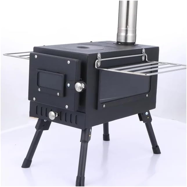MObyat Camping Wood Stove, Tent Wood Burning Stoves Portable With Chimney Pipes, Fierce Firepower/Durable, for Firewood/dead Branches/charcoal